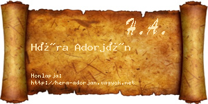 Héra Adorján névjegykártya